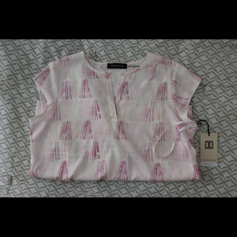 White & Pink Print Top